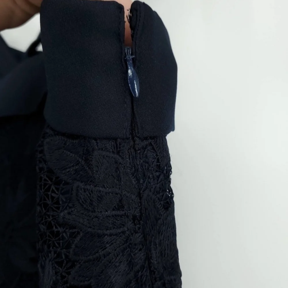 Banana Republic Limited Edition Navy Bow Back Lace Dress - Picture 7 of 7